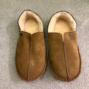 NWOT BearPaw Men’s Marc Slip-On Suede Stitched Leather Slippers in Hickory Sz 13